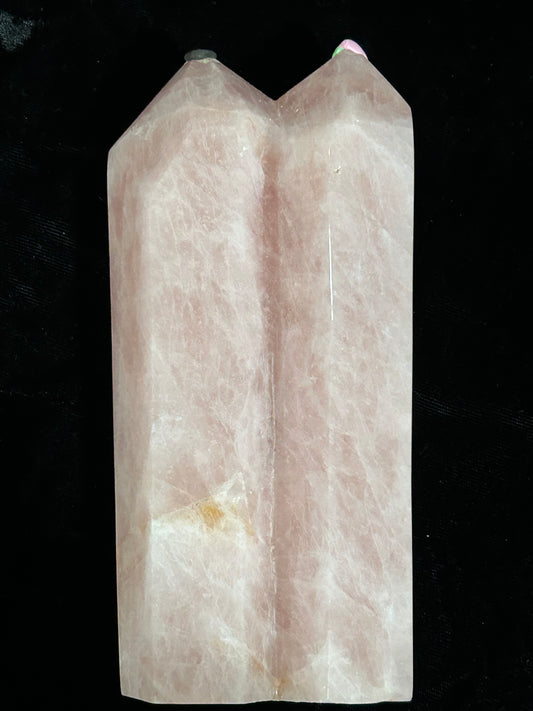 (#1027) - Rose Quartz Tower Double Point - New
