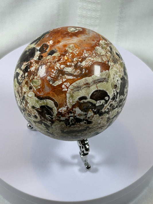 (#61) - BRECCIATED JASPER SPHERE POLISHED - NEW