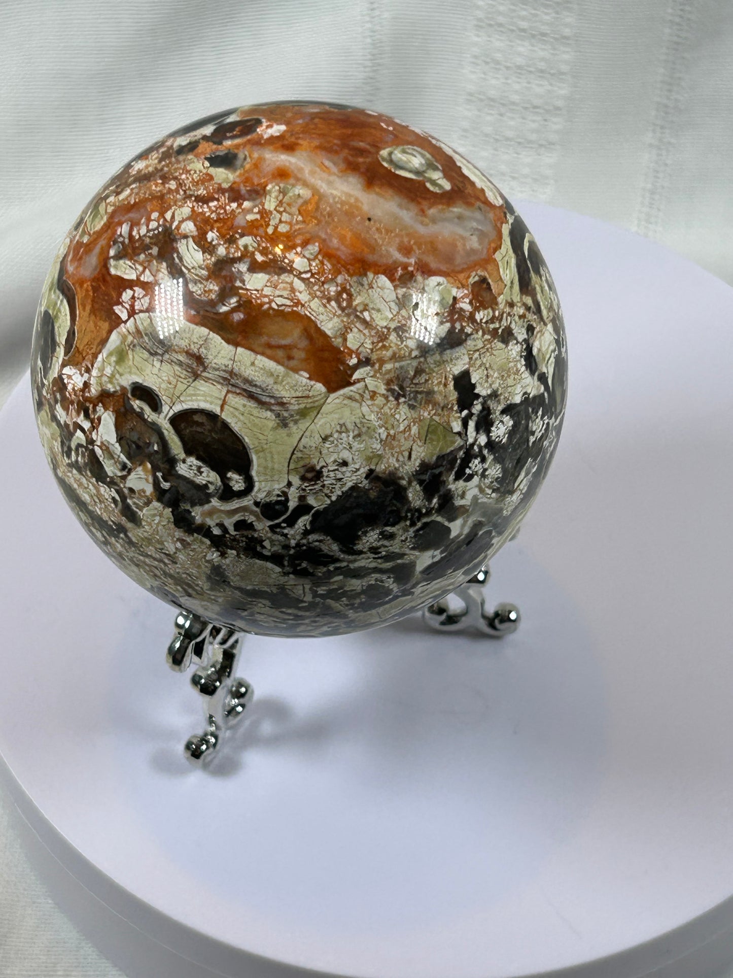 (#61) - BRECCIATED JASPER SPHERE POLISHED - NEW