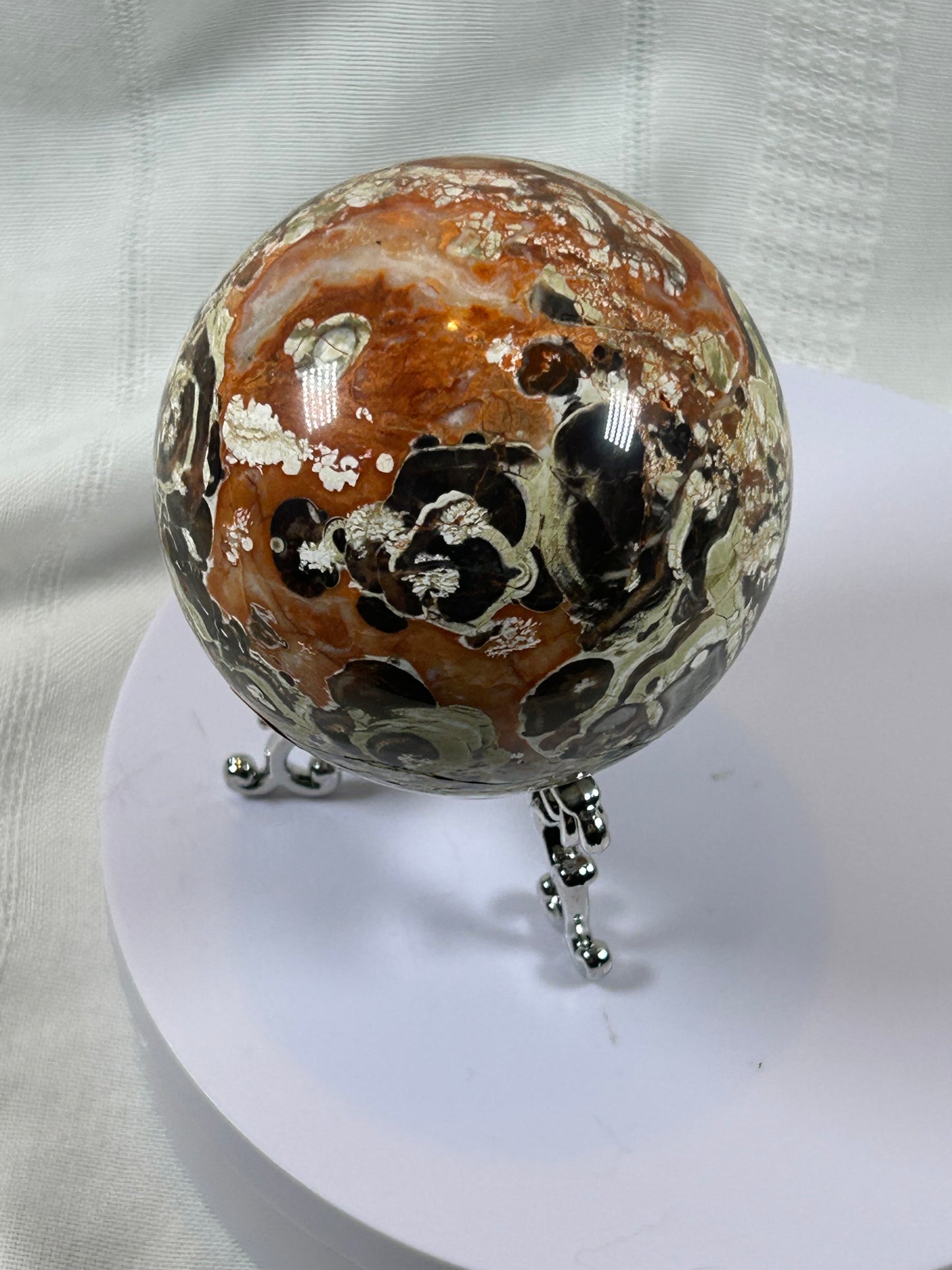 (#61) - BRECCIATED JASPER SPHERE POLISHED - NEW