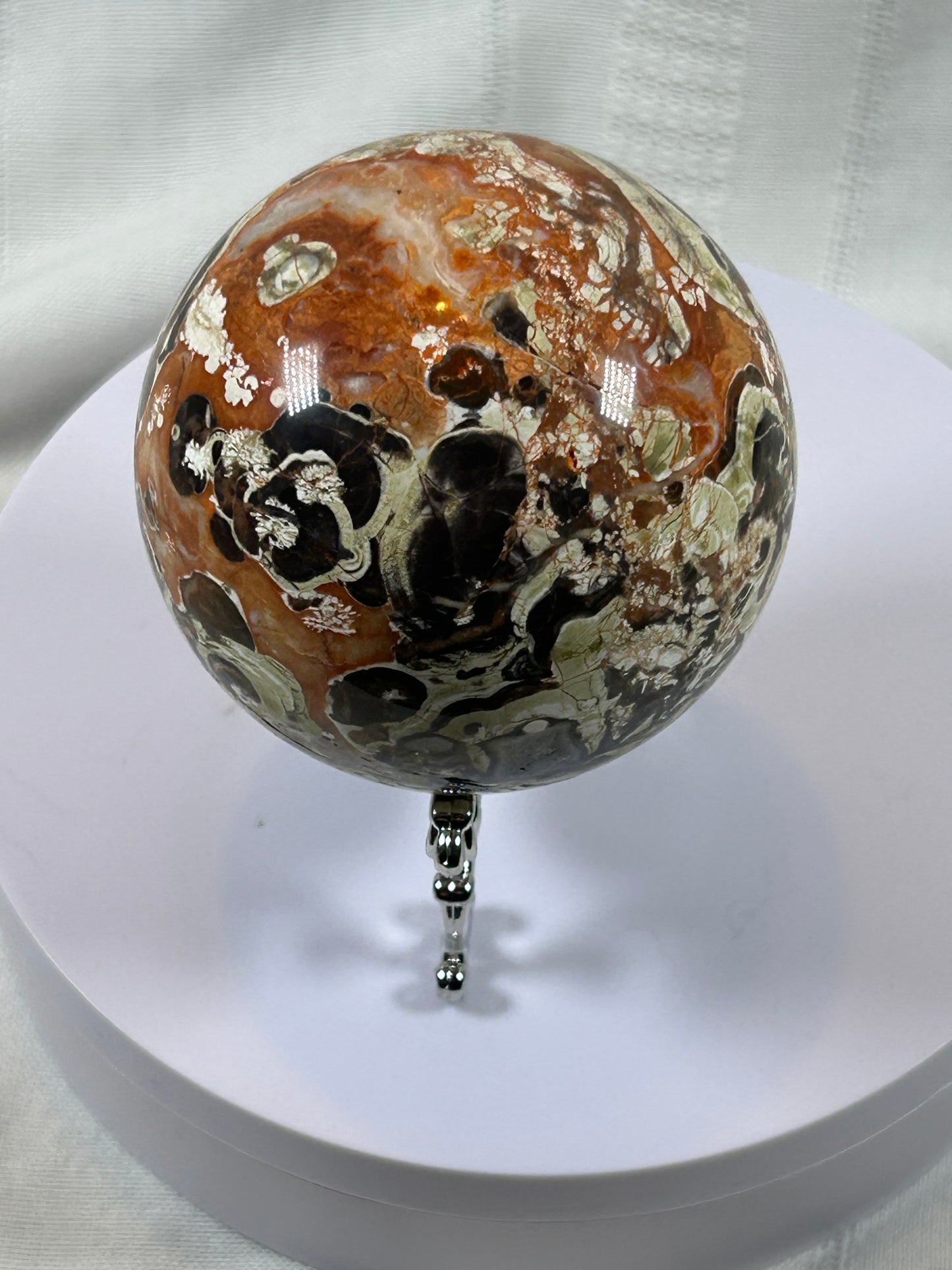 (#61) - BRECCIATED JASPER SPHERE POLISHED - NEW
