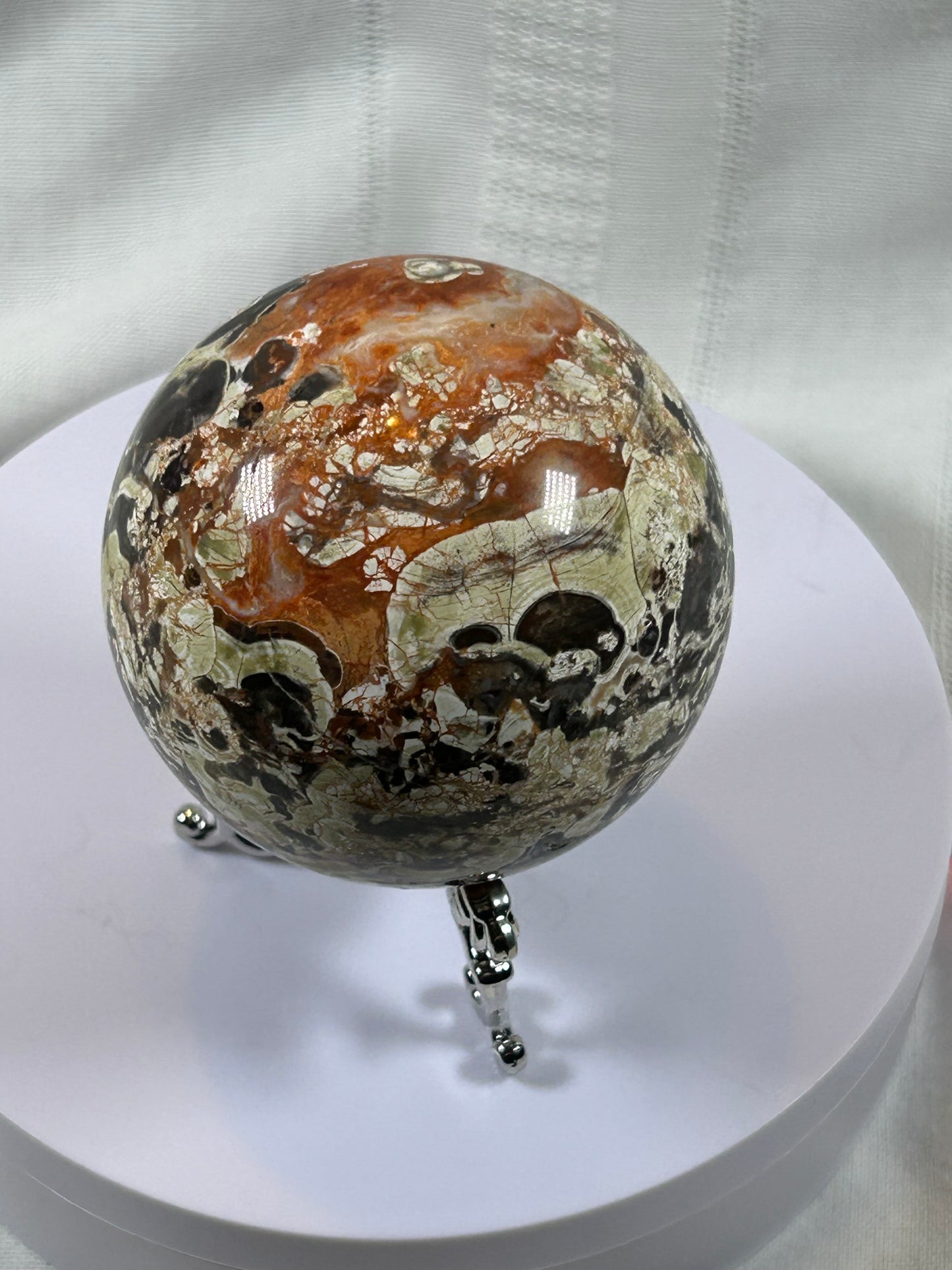(#61) - BRECCIATED JASPER SPHERE POLISHED - NEW