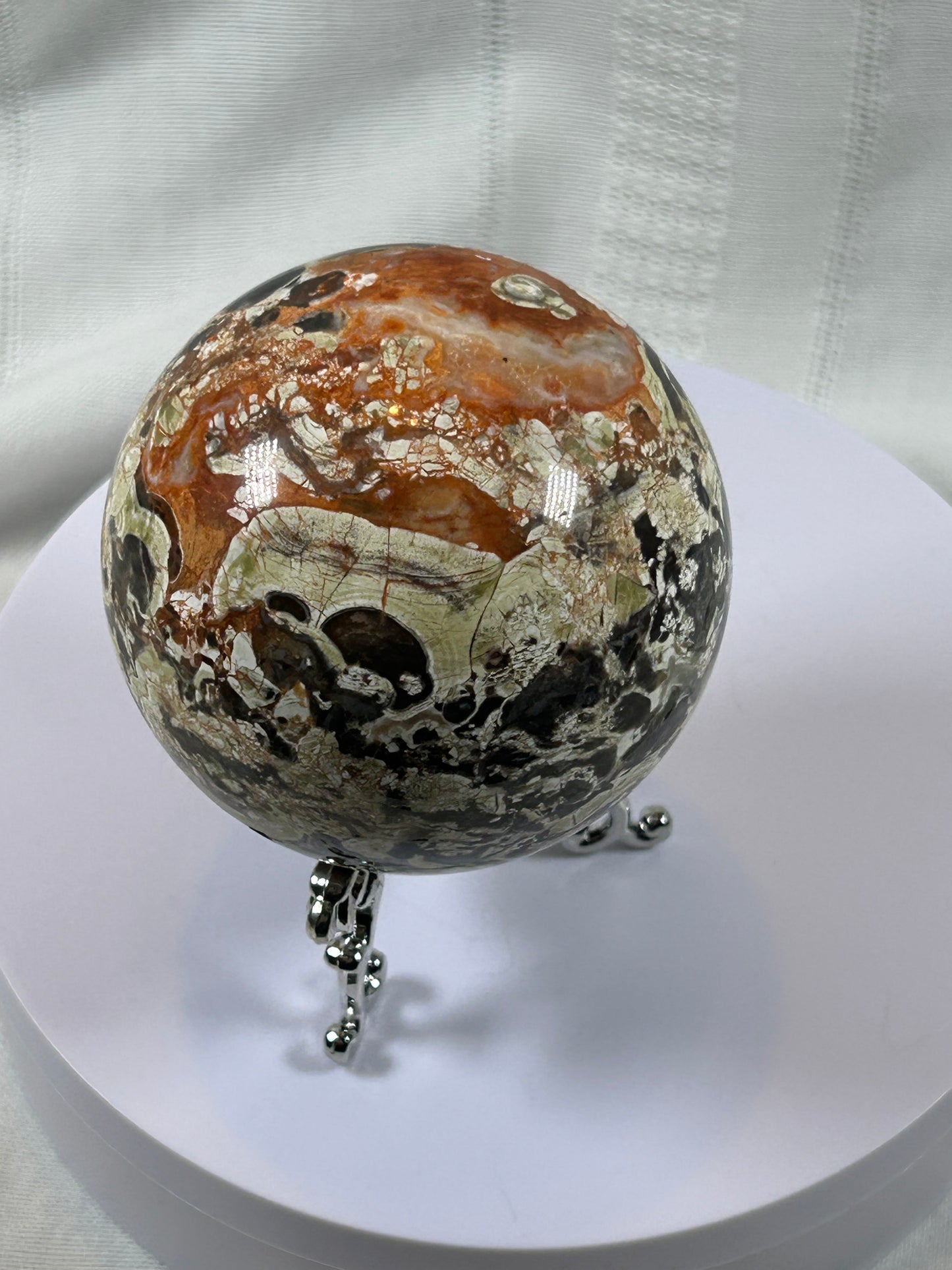 (#61) - BRECCIATED JASPER SPHERE POLISHED - NEW