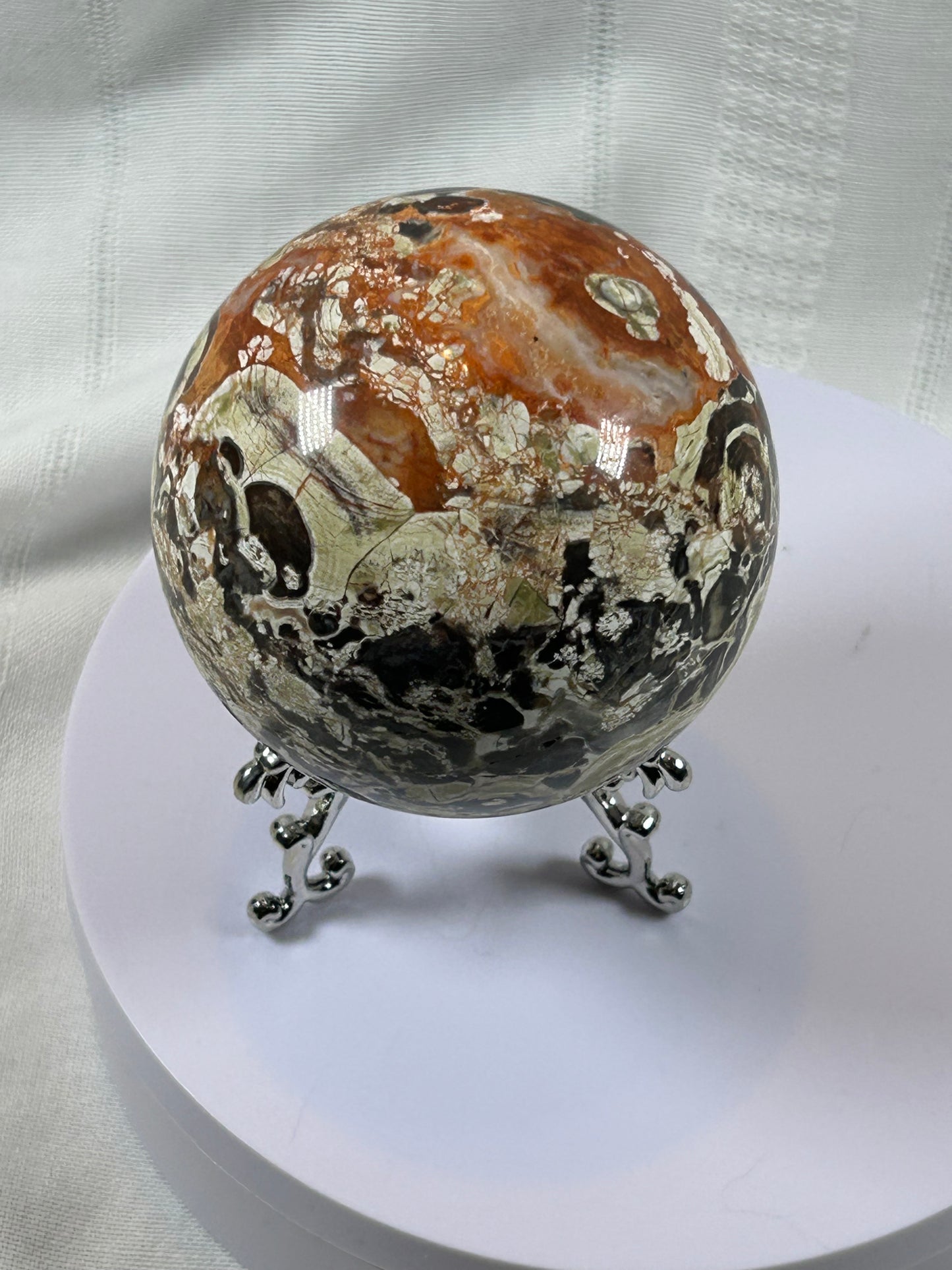 (#61) - BRECCIATED JASPER SPHERE POLISHED - NEW