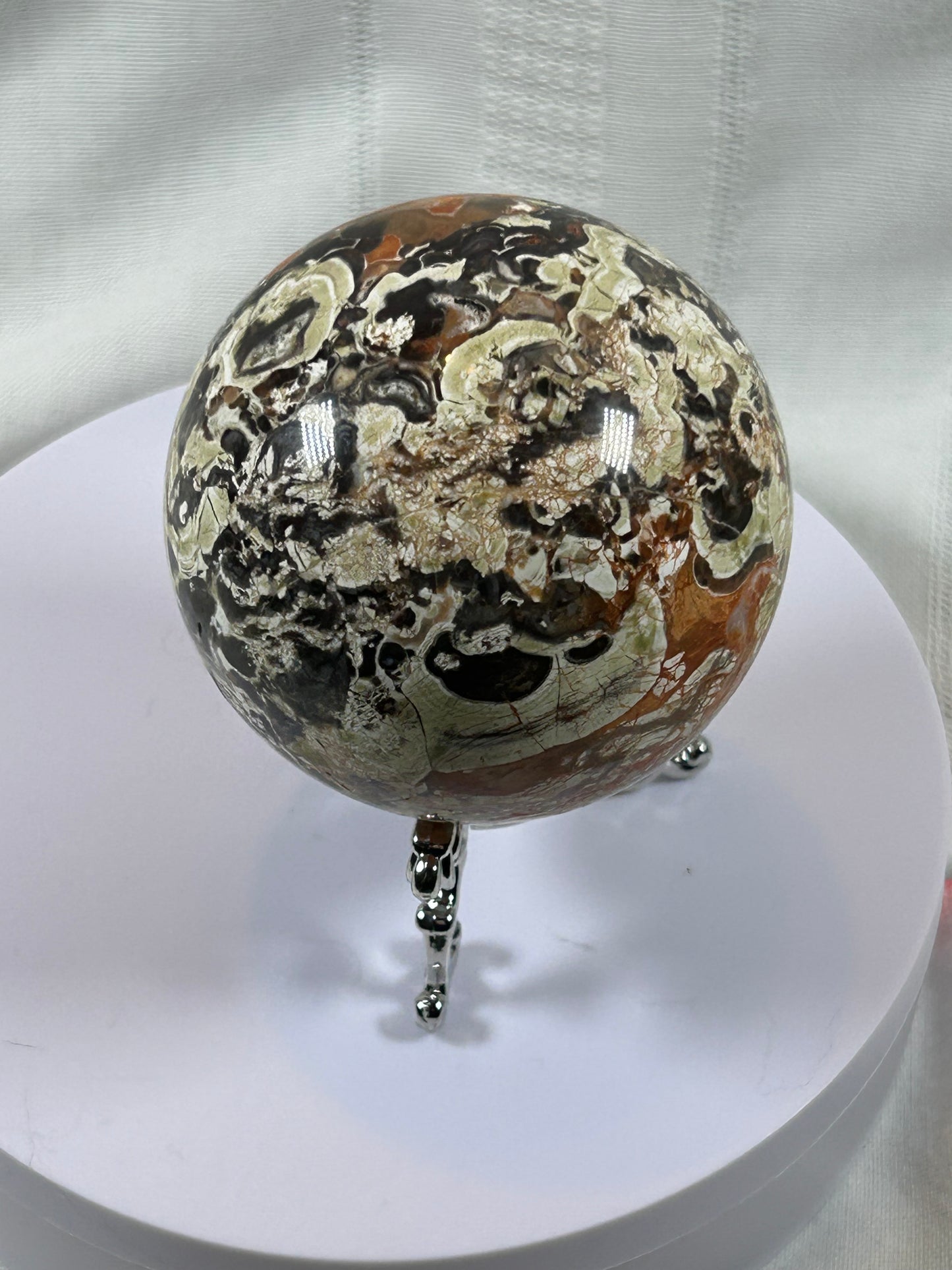 (#61) - BRECCIATED JASPER SPHERE POLISHED - NEW
