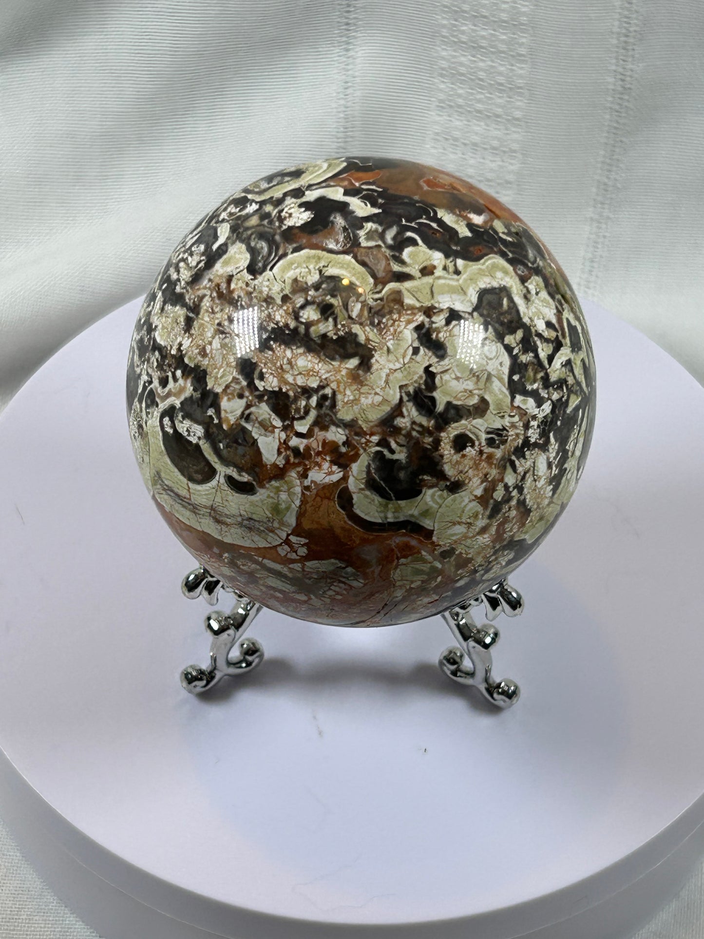 (#61) - BRECCIATED JASPER SPHERE POLISHED - NEW