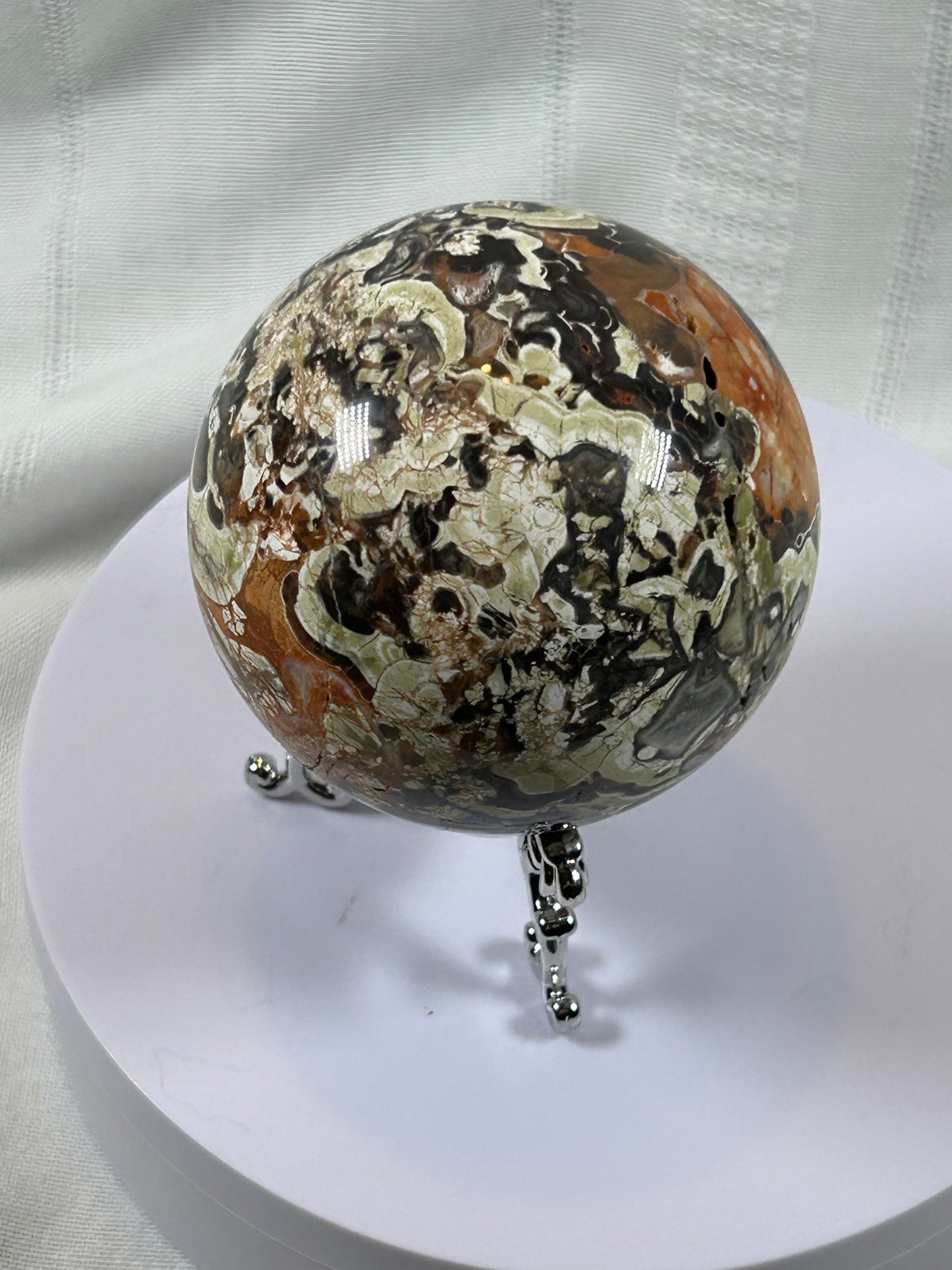 (#61) - BRECCIATED JASPER SPHERE POLISHED - NEW
