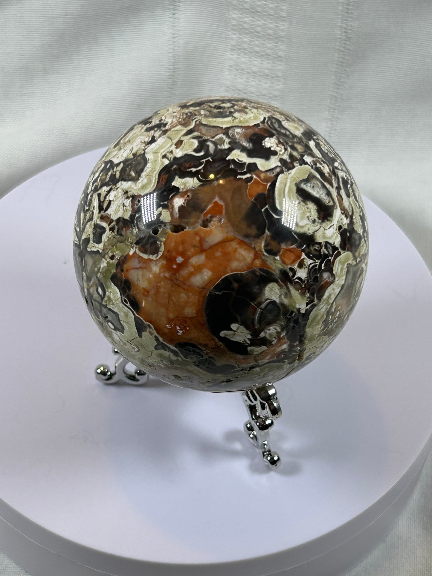 (#61) - BRECCIATED JASPER SPHERE POLISHED - NEW