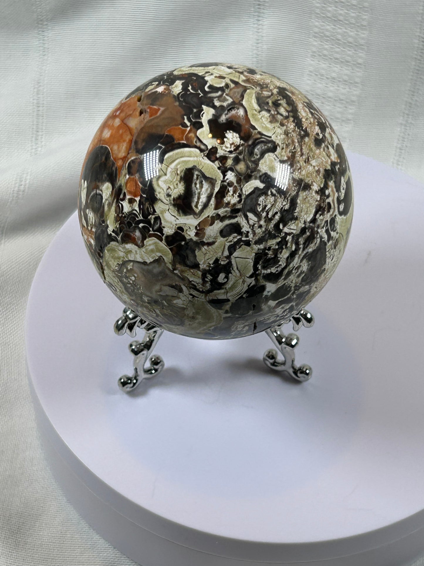 (#61) - BRECCIATED JASPER SPHERE POLISHED - NEW