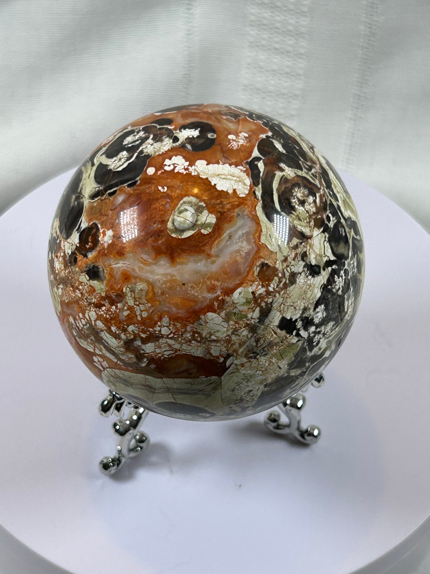 (#61) - BRECCIATED JASPER SPHERE POLISHED - NEW