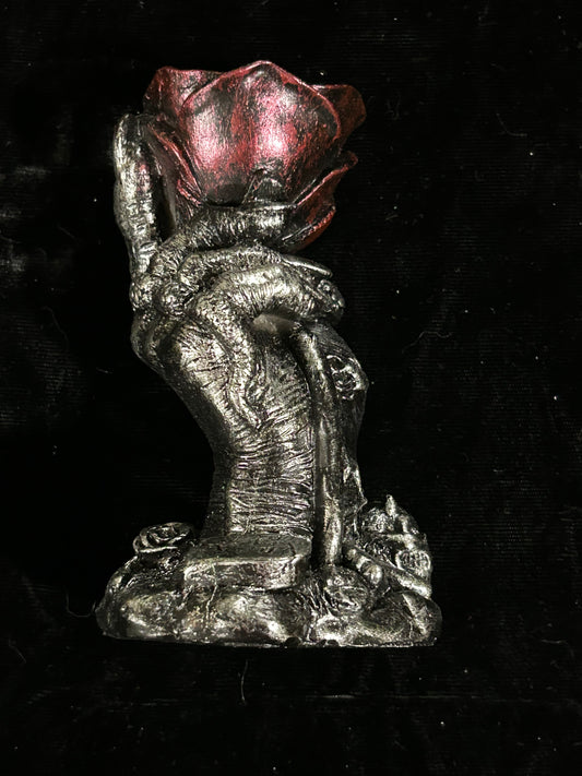 (#1273) - Sphere Holder Hand Holding Rose - New