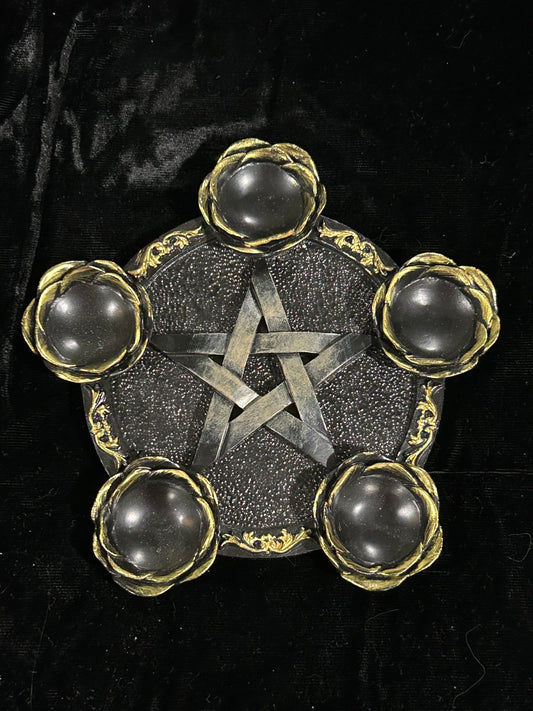 (#1302) - Sphere Holder Pentagram 5 Holder - New