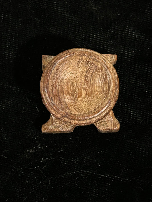 (#1291) - Sphere Holder Wood - Small - Darker - New