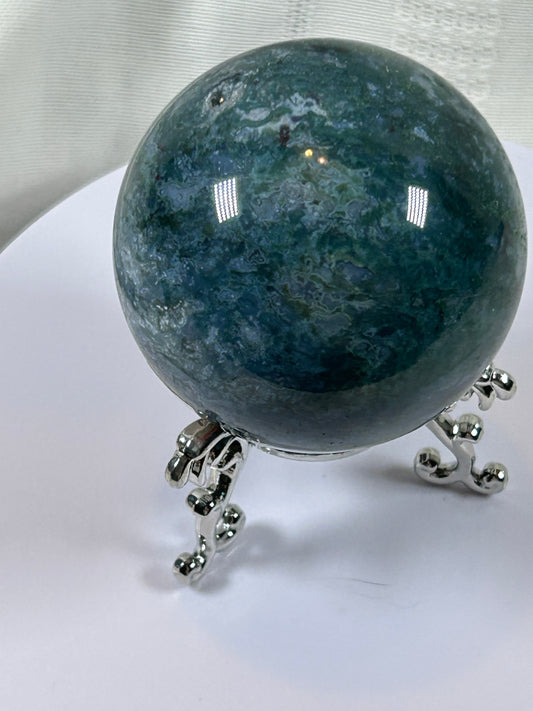 (#67) - MOSS AGATE SPHERE POLISHED - NEW