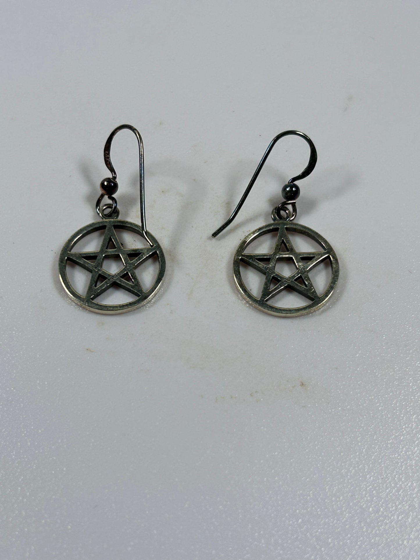 (#1340) - Pentacle Sterling Silver Earrings - New