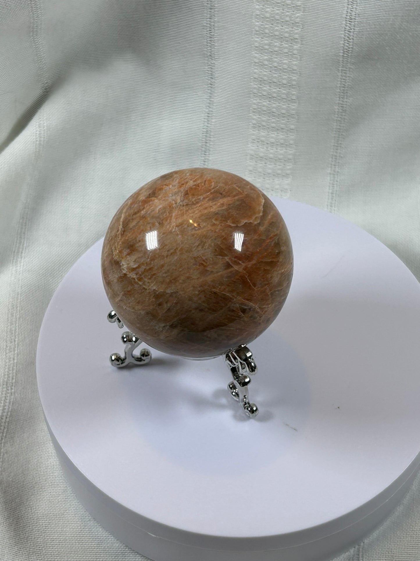 (#75) - PEACH MOONSTONE SPHERE POLISHED - NEW