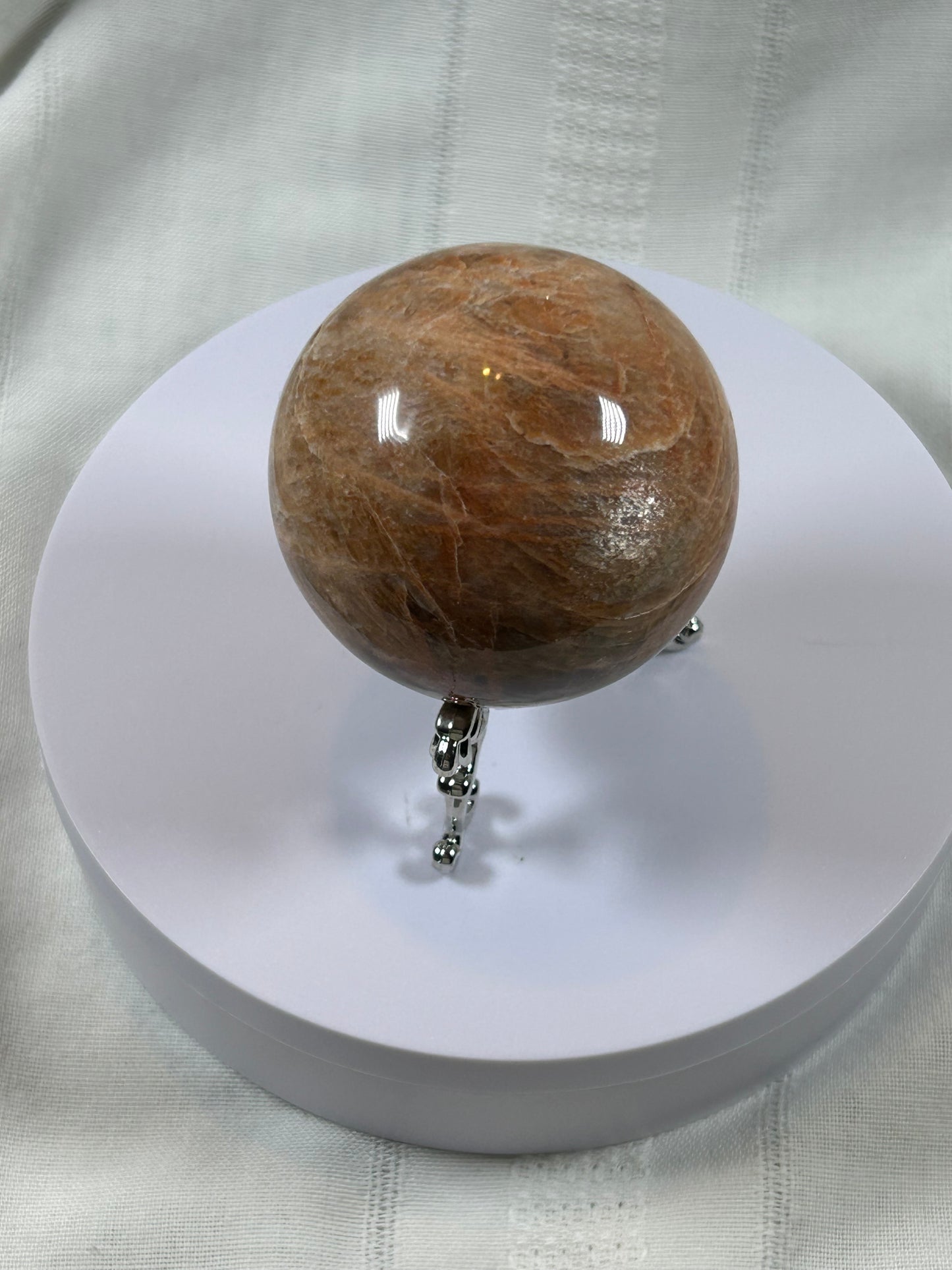 (#75) - PEACH MOONSTONE SPHERE POLISHED - NEW