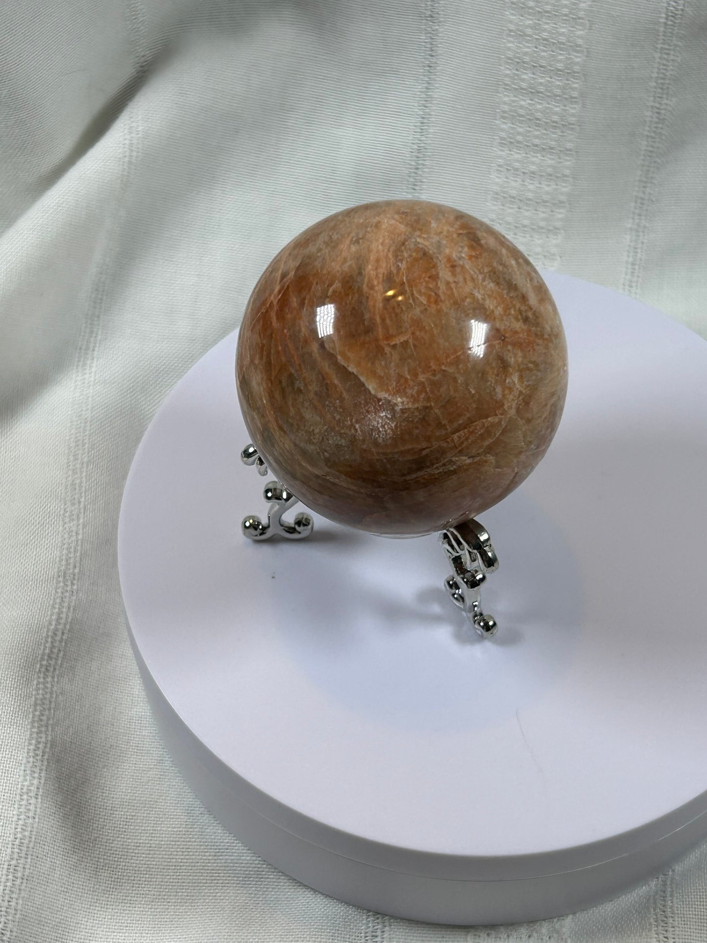 (#75) - PEACH MOONSTONE SPHERE POLISHED - NEW