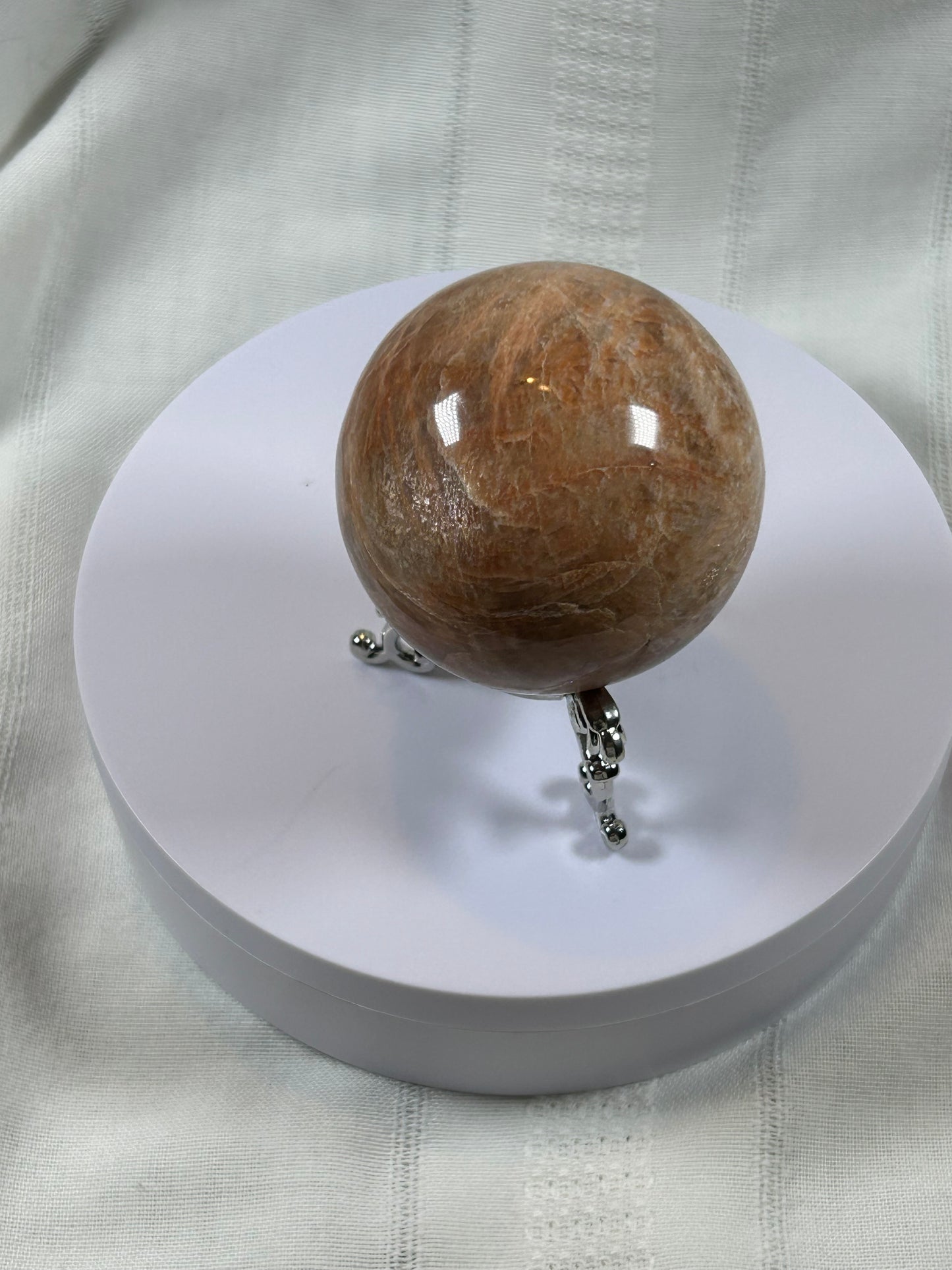 (#75) - PEACH MOONSTONE SPHERE POLISHED - NEW