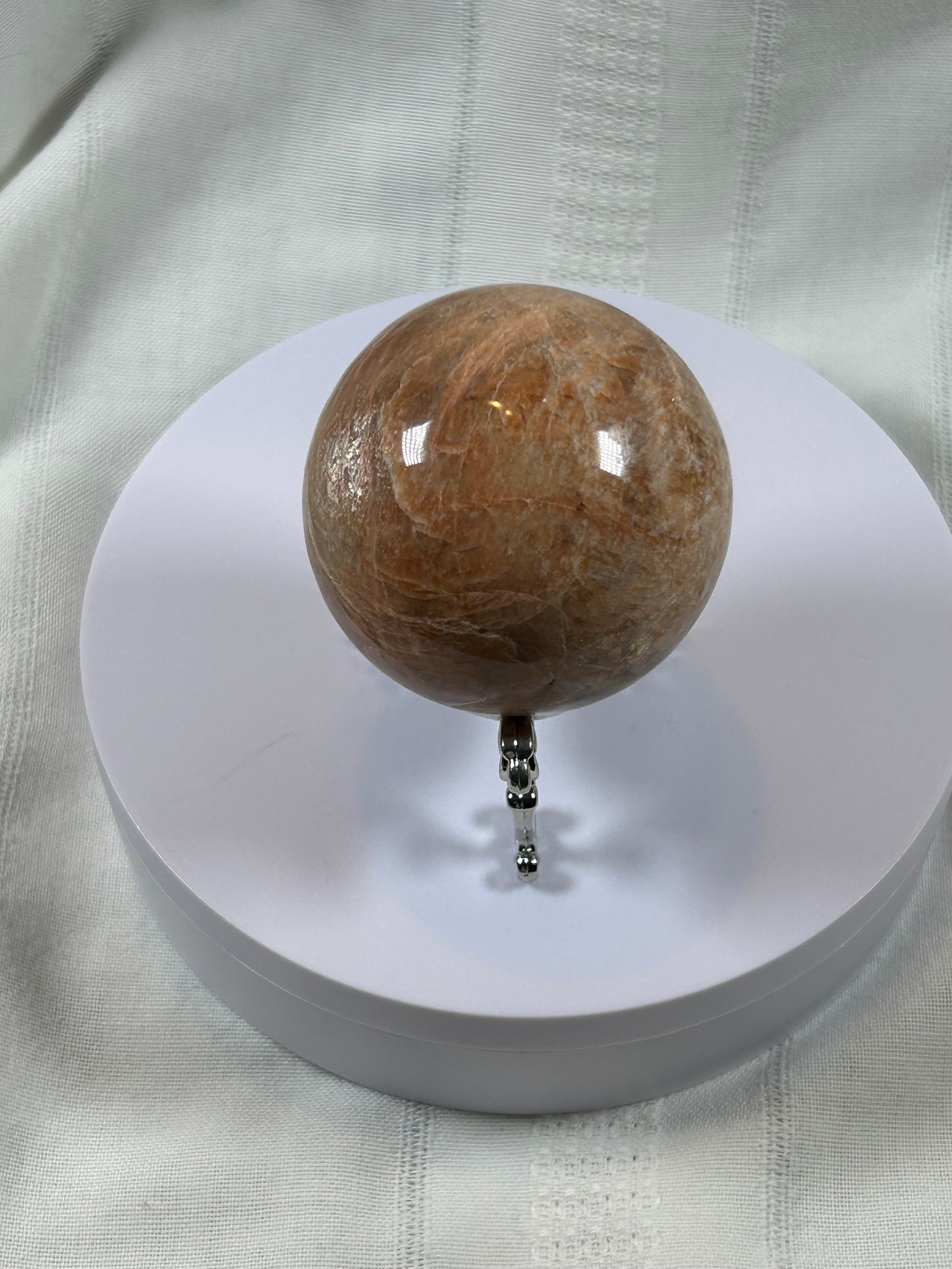 (#75) - PEACH MOONSTONE SPHERE POLISHED - NEW