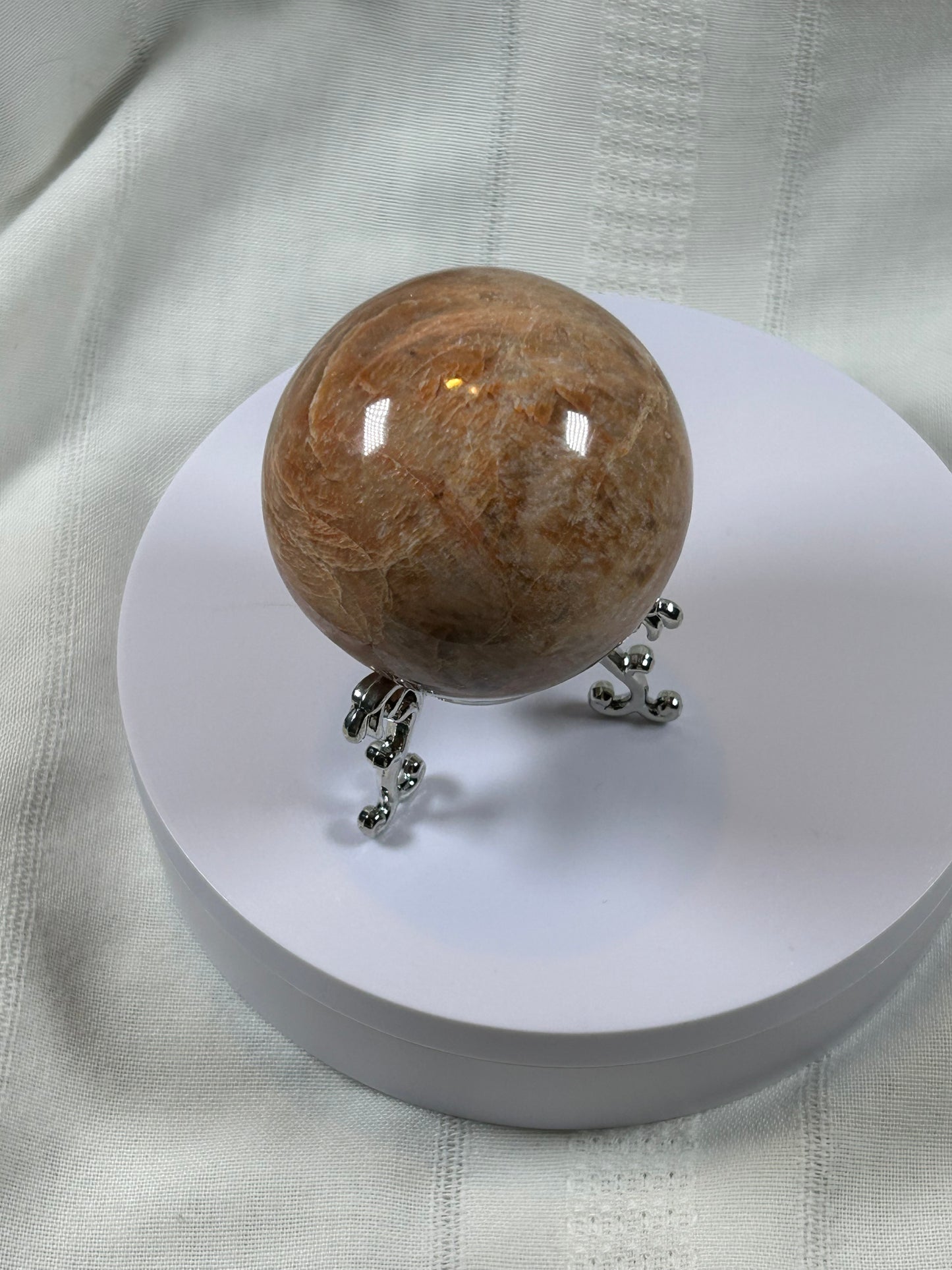 (#75) - PEACH MOONSTONE SPHERE POLISHED - NEW