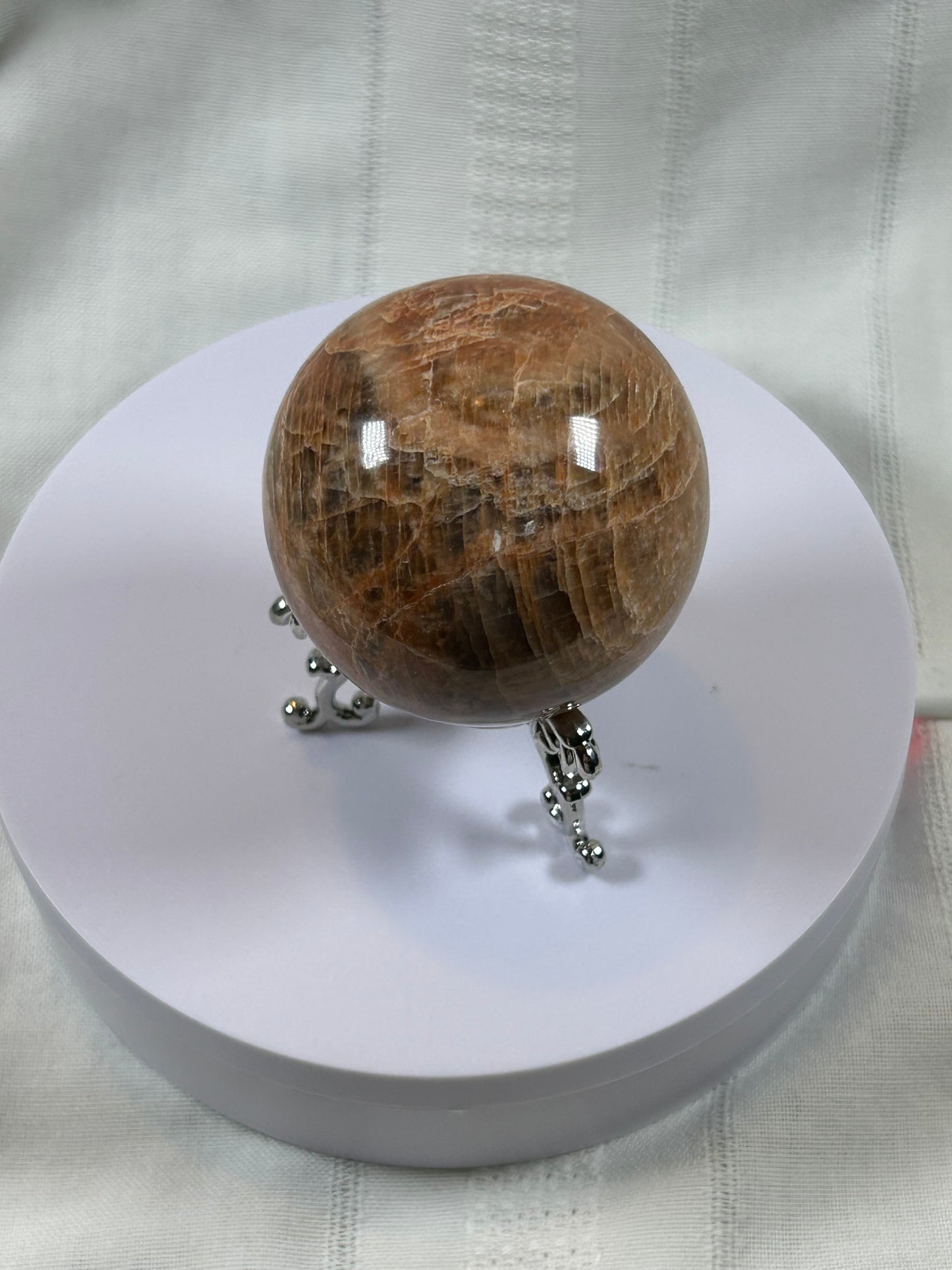 (#75) - PEACH MOONSTONE SPHERE POLISHED - NEW