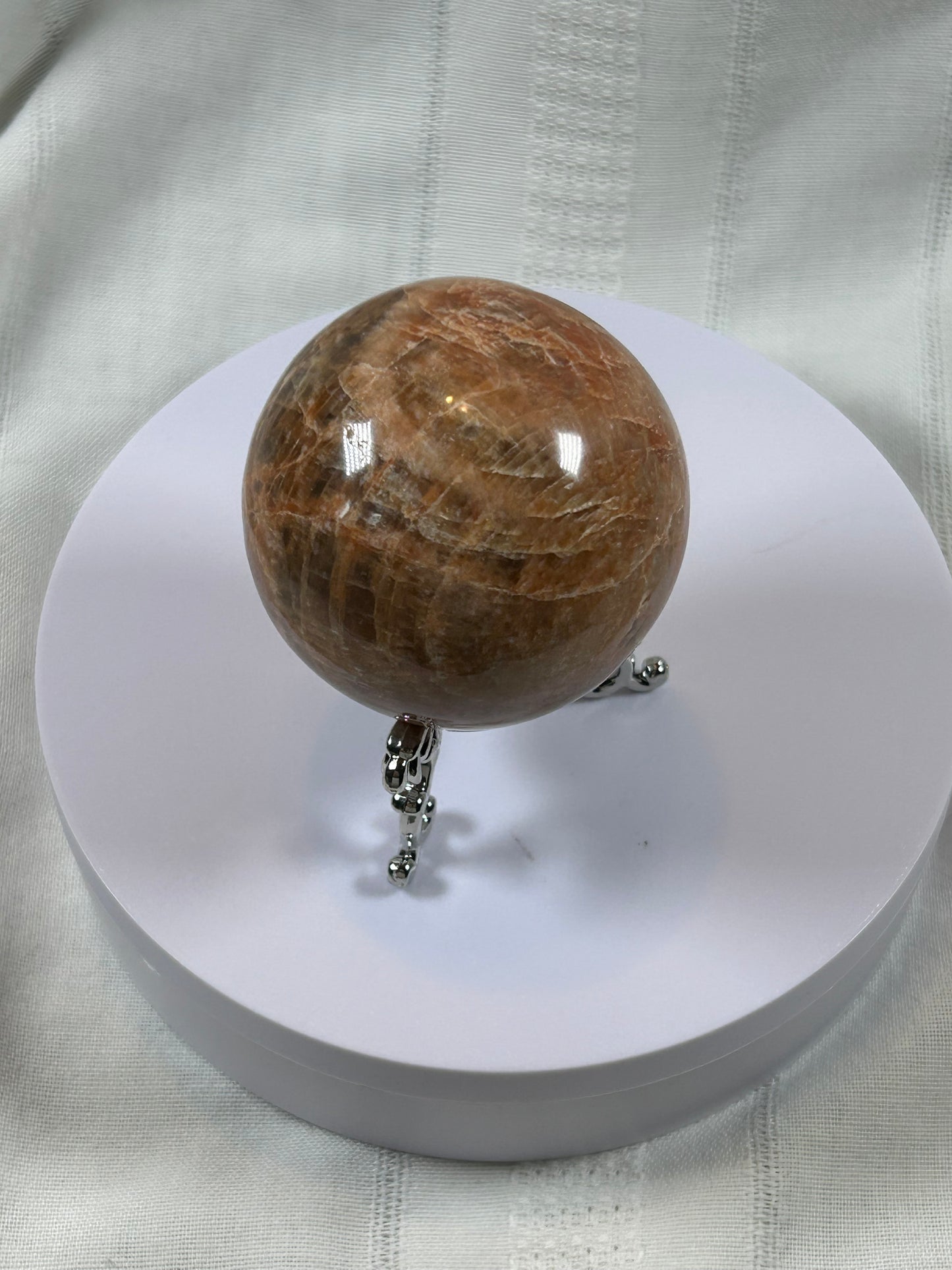 (#75) - PEACH MOONSTONE SPHERE POLISHED - NEW