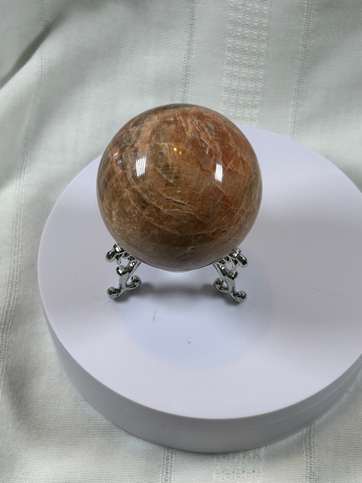(#75) - PEACH MOONSTONE SPHERE POLISHED - NEW
