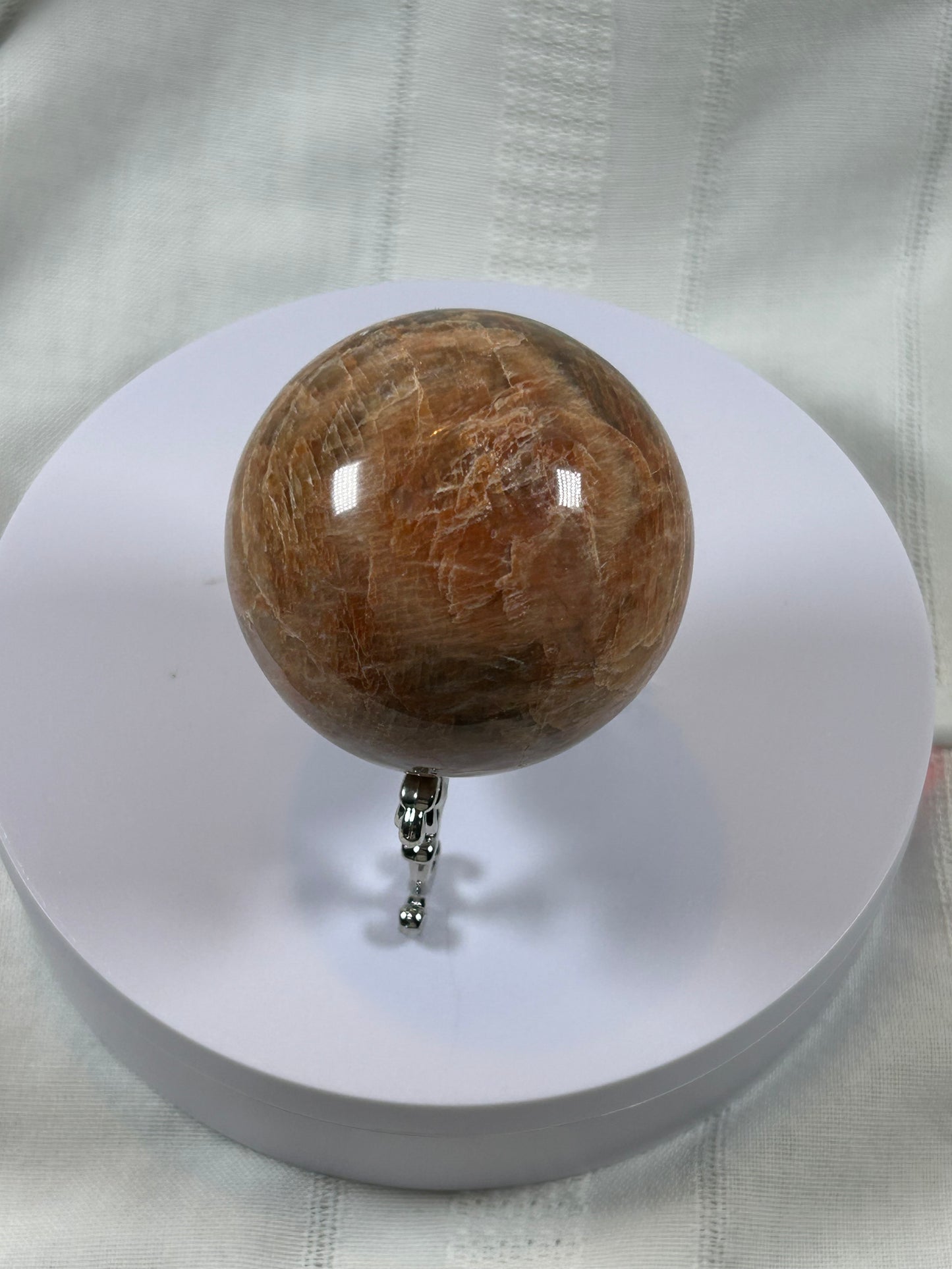 (#75) - PEACH MOONSTONE SPHERE POLISHED - NEW