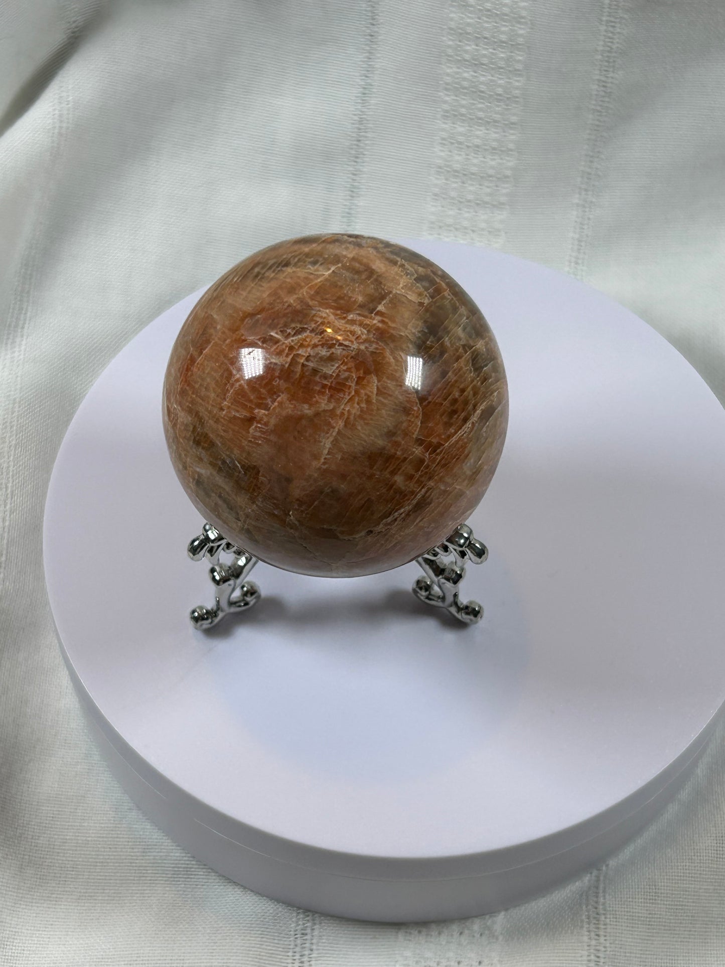 (#75) - PEACH MOONSTONE SPHERE POLISHED - NEW