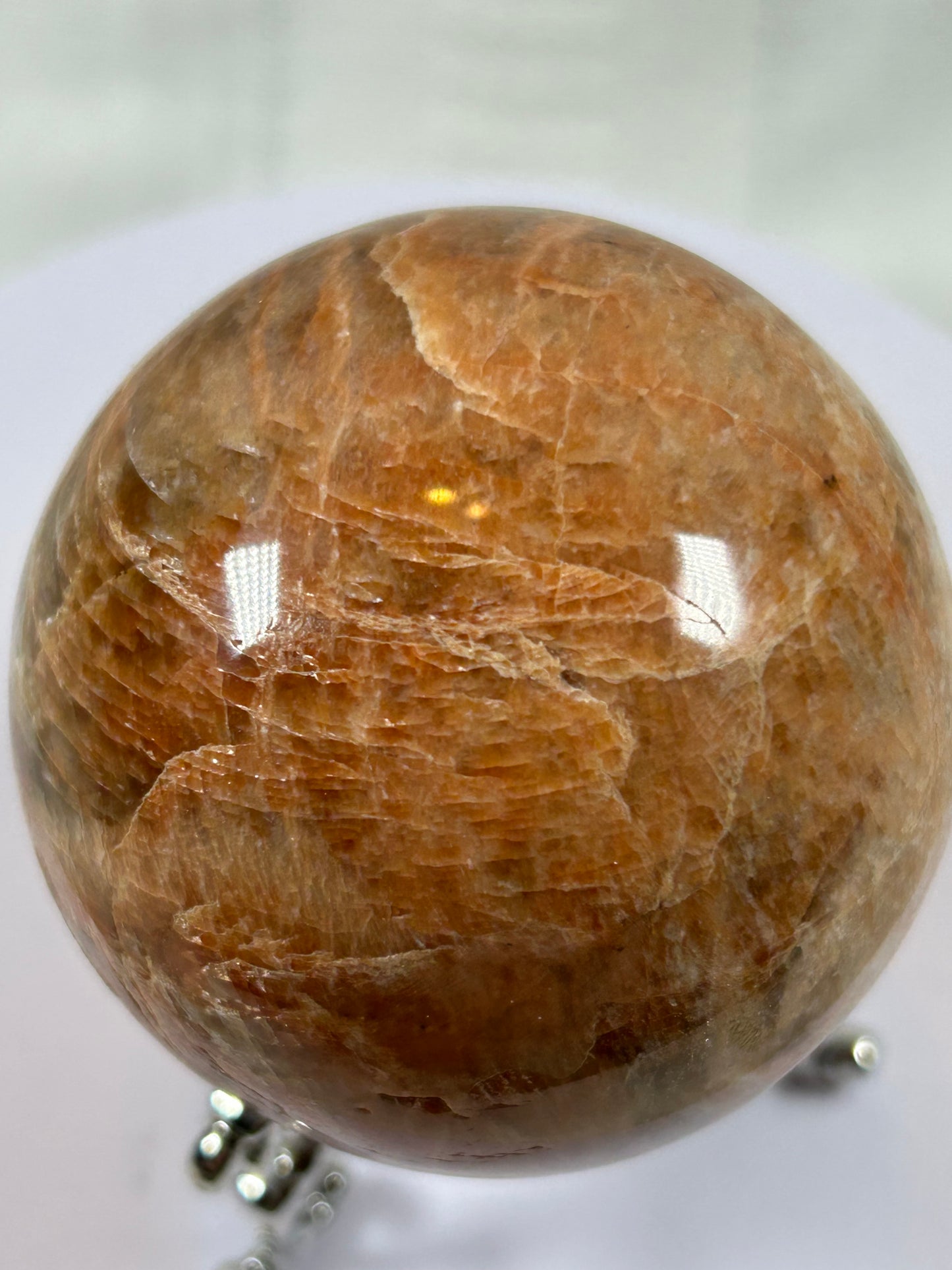 (#75) - PEACH MOONSTONE SPHERE POLISHED - NEW