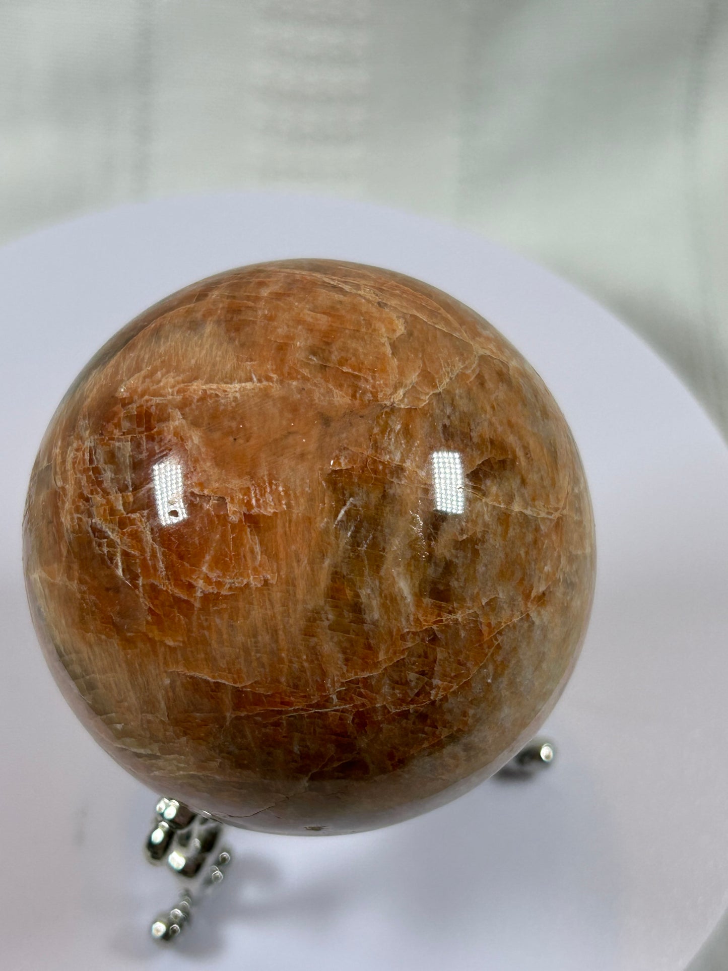 (#75) - PEACH MOONSTONE SPHERE POLISHED - NEW