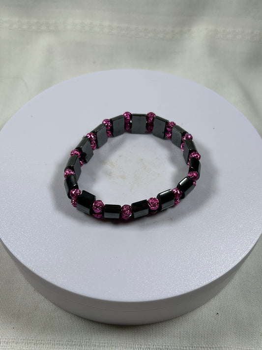 (#1338) - Hematite Crystal Stretch Bracelet - New