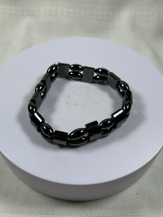 (#1337) - Hematite Crystal Stretch Bracelet - New